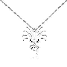 PRICES MAY VARY. Material: stainless steel, it is hypo allergenic, it doesn’t rust, change colour or tarnish and it is lead free and nickel free. Size: facehugger charm: 2.3cm(0.90inch)*2.2cm(0.86inch), chain length: 45cm(17.7inch)+5cm(1.97inch). The necklace will in a high quality velvet bag ready for giving. Perfect gift for Facehugger fans and fans of alien creatures. Mysterious Facehugger is the beginning of your interpretation of extraterrestrial creatures, and it will bring you inspiration Bug Necklace, Scary Alien, Alien Creatures, Inspired Jewelry, Velvet Bag, Happy Moments, Pet Gifts, Chain Length, The Beginning