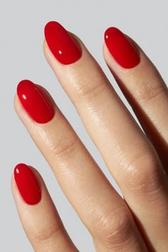 Boho Nails, Red Manicure, Red Nail Polish, Red Nail, Oval Nails, Neutral Nails, Minimalist Nails, Classy Nails, Dream Nails