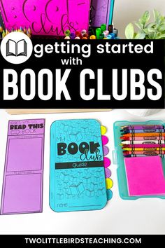 the back to school book club with books and pencils on it, including notebooks