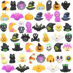 a bunch of halloween themed items on a white background