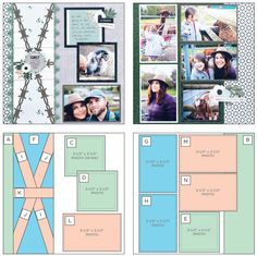 the layout for a scrapbook is shown with photos and text, including two pictures