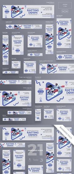 a large set of business cards and envelopes with different designs on the front, back and