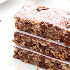 three granola bars stacked on top of each other