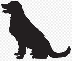 a black and white silhouette of a dog