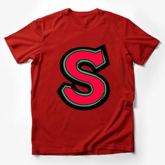 Bold Red and Black Letter S Graphic T-Shirt, Stylish Unisex Alphabet Tee Male T-Shirt Custom graphic T-Shirt.Customize your color Red Logo Print T-shirt For Streetwear, Red Graphic Crew Neck T-shirt, Red Graphic Design Crew Neck T-shirt, Red Crew Neck T-shirt With Graphic Design, Red Cotton T-shirt With Graphic Design, Red Graphic Print T-shirt, Red Graphic Tee With Print, Red Short Sleeve T-shirt With Screen Print, Red Crew Neck T-shirt With Screen Print