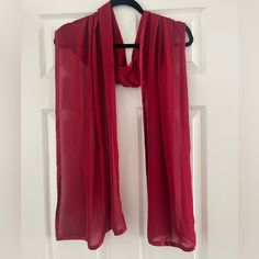 Beautiful Red Silk Shawl / Shoulder Cover Length: 78” Width: 18” Angel Michael, Evening Scarf, Red Shawl, Faux Fur Stole, Trendy Prom Dresses, Velvet Scarf, Fringe Shawl, Graduation Outfits, Dress With Shawl