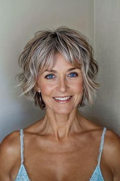 Short Textured Gray Hair, Messy Pixie Bob Haircut, Short Flippy Hairstyles, Shaggy Bobs, Women In Their 40s, Flattering Hairstyles, Shaggy Short Hair