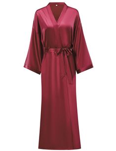 PRICES MAY VARY. Luxurious soft long satin robes long silk robes. Great as sleeping robes, daily loungewear, long bridal robes, bridesmaid robes, bride robes,long dressing gowns,bridal party robes, wedding robes, getting ready robes, gifts for women and more. Silky light soft fabric delivers great comfort. Classic pure color tone/Beautiful floral print through over the long kimono robe. Designed for comfort, versatility and timeless style. Our lightweight long robe features stylishness and elega Wedding Robes Getting Ready, Bride Robes, Getting Ready Robes, Long Bridal Robe, Long Silk Kimono, Silk Robe Long, Satin Robes, Silk Robes, Kimono Dressing Gown