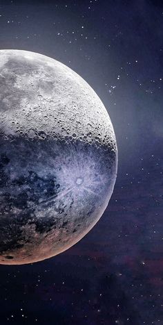 an artist's rendering of the moon in space