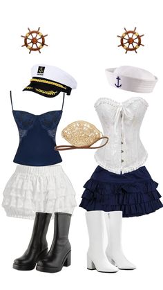 Costume Sailor Halloween Costumes, Halloween Rave Outfits, Halloween Costumes Brunette, Halloween Rave, Sailor Costume, Cute Group Halloween Costumes, Classy Halloween Costumes, Hallowen Ideas, Hot Halloween Outfits