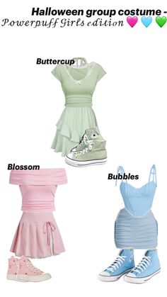 #mine 11 Year Girl, Powerpuff Girls Halloween, Bubbles Powerpuff, Power Puff Girls Bubbles, Halloween Group, Duo Costumes, Bff Halloween Costumes