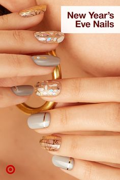 New Years Eve Nails, Cute Acrylic Nail Designs, Pretty Nail Art Designs, Short Acrylic Nails Designs, Classy Nails, Pretty Acrylic Nails, Short Acrylic Nails, Best Acrylic Nails, Gorgeous Nails