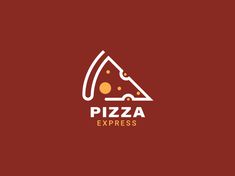 the pizza express logo is shown on a red background