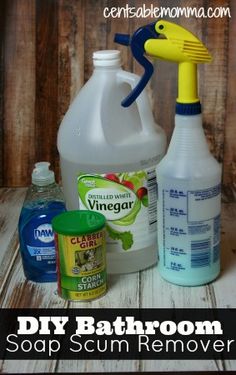 diy bathroom soap scum remover and cleaning products