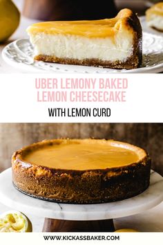 Bursting with lemony flavor from the lemon juice and lemon zest, this baked cheesecake is easier to make than you'd think. No water bath is required. And instead of laboring to make homemade lemon curd, we use store-bought because it's just as good, if not better. This lemon cheesecake filling contains no eggs either. The buttery graham cracker crust can be made using whole graham crackers or graham cracker crumbs. Cheesecake With Lemon Curd, Cheesecake With Graham Cracker Crust, Lemon Cheesecake Filling, Caramel Apple Cheesecake Bars, Homemade Lemon Curd, Lemon Cheesecake Recipes, No Bake Lemon Cheesecake, Baked Cheesecake, Caramel Apple Cheesecake