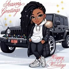 Thick Queen, Happy Holidays Images, Afro Emoji, Jeep Art, Queen And Princess, Happy Holidays Wishes, Goddess Quotes, Christmas Thoughts