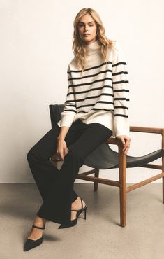 Cozy up in this relaxed fit turtleneck sweater, designed with stripes and a longer length for extra coverage and comfort. Made from ultra-soft yarns, it's a must-have piece for effortless cool weather styling. Z SUPPLY Women's Fin Stripe Turtleneck Sweater, Sea Salt, Medium Lounge Bra, Cool Weather, Lounge Pajamas, Fitted Turtleneck, Striped Turtleneck, Short Pajama Set, Soft Yarn, Striped Sweater, Getting Cozy