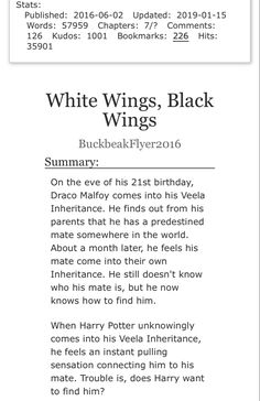 a page from the book white wings, black wings