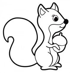 a cartoon squirrel holding an acorn