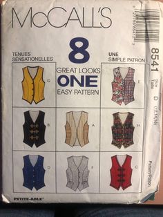 an instruction manual for sewing vests and sweaters