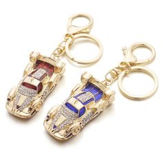 Sports Car Roadster Crystal And Gold Keychain These Roadster Keychains Are Gold And Enamel, Encrusted With Crystal Rhinestones. The Gold Keychain Has A Ring For Keys And A Clip, So You Can Use It For Keys Or As An Accessory For Your Purse Or Bag. These Cool Vintage Cars Would Make A Great Gift For Any Car Lover! This Listing Is For One Keychain, Choose The Color Under Sizes. Red & Gold Blue & Gold Alloy, Crystals Total Length 4.72” Car: 2” X 1.1” Comes With A Sheer Organza Gift Bag Gold Keychain, Gold Alloys, Handbag Charms, Car Lover, Cool Vintage, Organza Gift Bags, Key Card Holder, Red Gold, Blue Gold