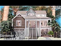 this is an image of a beach house for the summer coastal family home with palm trees