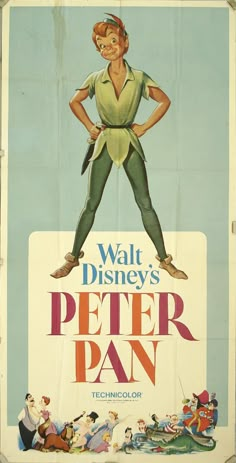 a movie poster for peter pan starring in the animated film peter pan, which was released in 1971