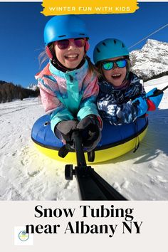 Kids snow tubing on snow covered hill. Tubing Snow, Best Winter Destinations, Winter Activity, Snow Tubing, Snow Trip, Winter Destinations, Albany Ny, Family Vacations, Family Outing