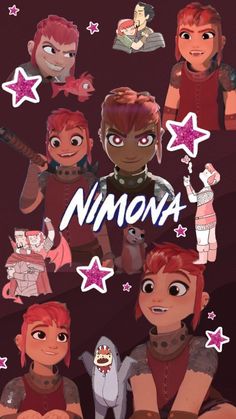 an image of some cartoon characters with stars on their heads and the words ninna above them