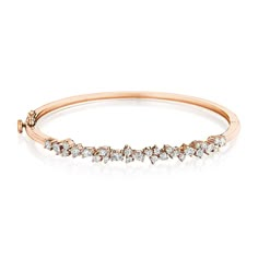 Penny Preville 18K Rose Gold Stardust Bangle Bracelet Rose Gold Jewelry Set, Rose Gold Bangle Bracelet, Gold Bracelets Stacked, Bridal Jewellery Earrings, Diamond Bracelet Design, Diamond Earrings Design, Womens Bangles, Rose Gold Bangle, Indian Jewellery Design Earrings