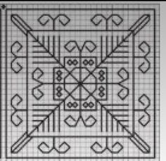 a black and white photo of a cross stitch pattern