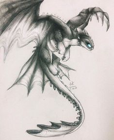 a drawing of a dragon with blue eyes