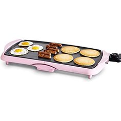 Extra Large 20 Electric Griddle For Pancakes Eggs Burgers And More Egg Burger, Electric Griddle, Full Breakfast, No Egg Pancakes, Pink Kitchen, Drip Tray, Green Life, Cooking Meat, Fajitas