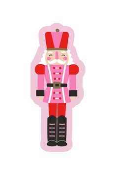 a pink and red nutcracker is standing