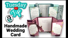 How To Make A Beautiful Wedding Card That Stands Out Romantic Fonts, Fancy Fold Card Tutorials, Stamp Tutorial, Wedding Cards Handmade