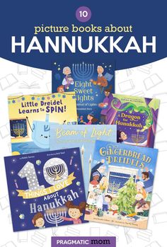 children's books about hannukah with the title overlaying them