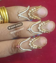 Pradanam Ring Designs Gold, Pradanam Ring Designs, Vanki Rings Gold Indian, Gold Earrings For Kids