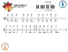 sheet music with the words uncle bells on it and an image of christmas bells in red