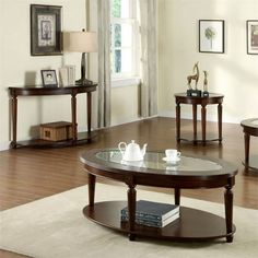 a living room filled with furniture and a coffee table