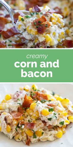 An easy side dish, this Creamy Corn and Bacon is delicious all year round! Filled with corn, bacon, and a creamy sauce, this is and indulgent side packed with flavor.