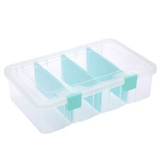 PRICES MAY VARY. Premium & Durable Quality: This clear plastic storage box is made of premium pp material, which is non-toxic and odorless. It is durable and has long service life. Can be used as a universal tool box at home,office, school etc. Product Size: Measures by 13.3x8.1x3.4 inches/ 33.8x20.6x8.6 cm with 4 compartment slot with 3x7x3.2 inches/ 7.5x17.9x8.2 cm size . Enough space for storing many differernt items such as pencils, markers, brushes, craft items, first aid supplies, cosmetic Craft Storage Containers, Art Supply Organization, Plastic Storage Box, Utility Storage, Storage Bins With Lids, Box Houses, Stationery Storage, Plastic Crafts, Art Supply