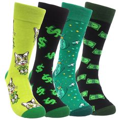 PRICES MAY VARY. 【Crazy Design】 - Unique Blends Of Pop-culture And Art That Make Our Designs A Premium Choice For Dress Socks. The Latest Fashions, Crazy Designs Or Unique Dress Socks To Complete Your Look. Except Every Day Use, Also Funny Gifts for Best Friend, Unique Gifts for Father or Boyfriend. Suitable for Birthday, Anniversary, Valentines Day, Father's Day, or Friendship Gifts ✔️【Surprise The Pop Lover In Your Life】 - If You Want To Look A Big Smile On His Face Don't Search More! This Cra Novelty Cotton Socks For Winter, Novelty Cotton Winter Socks, Winter Novelty Cotton Socks, Green Novelty Socks For Winter, Money Cat, Cozy Socks, Dress Socks, Patterned Socks, Sock Gifts