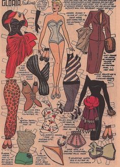 an old fashion magazine cover with women's clothing and accessories on it, including hats