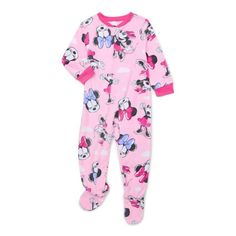 Sweet dreams and cozy comfort await with this Minnie Mouse One-Piece Sleeper Pajamas. This pajama blanket sleeper for toddlers features allover colorful prints of their favorite characters. The front, full-length zip is perfect for easy dressing and easy changes. This one-piece sleeper also has an enclosed, footed design for added coverage and warmth. Size: 2T.  Color: Pink.  Gender: female.  Age Group: toddler. Minnie Mouse Character, Sleeper Pajamas, Mouse Character, Blanket Sleeper, Pink Fleece, Fleece Pajamas, Easy Dressing, Baby & Toddler Clothing