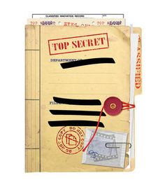 a piece of paper with an envelope and stamp on it that says, top secret