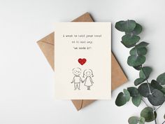 a card with a drawing of two people holding hands and the words i want to hold your heart as long as you are mine