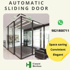 an advertisement for the automatic sliding door company