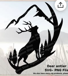 deer antler svg - png file