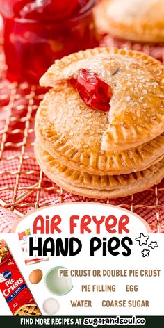 an advertisement for air fryer hand pies