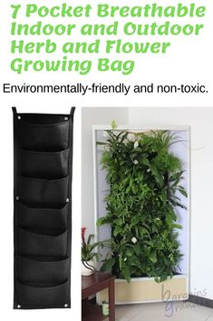 the vertical herb planter and flower growing bag is an easy way to grow herbs indoors